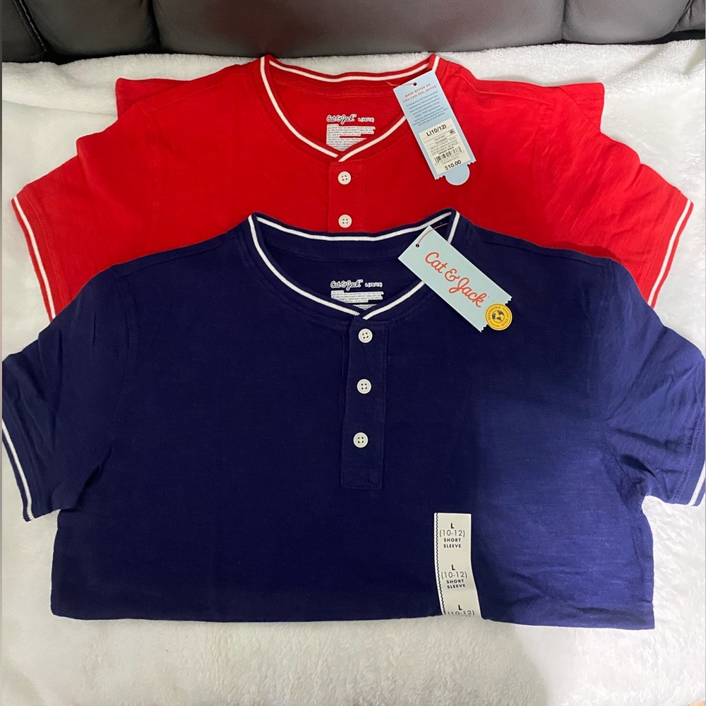 Cat & Jack Kids' Red and Blue Button Down Shirts
